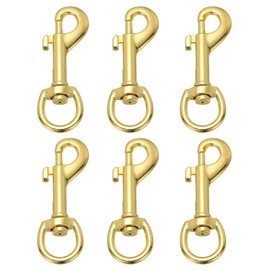 PATIKIL 6pcs Flake Swivel Snap Clip 2.7" Heavy Alloy Flora Cool Snap Hook Rope Hardware Keychain Leash Leather Craft Stainless Steel Frackle Accessories Gold