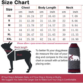 ABRRLO Christmas Dog Jumper, Dog Sweater, Dog Jumper for Pets Warm, for Puppies, Small, Medium Dogs (XS, Bear)