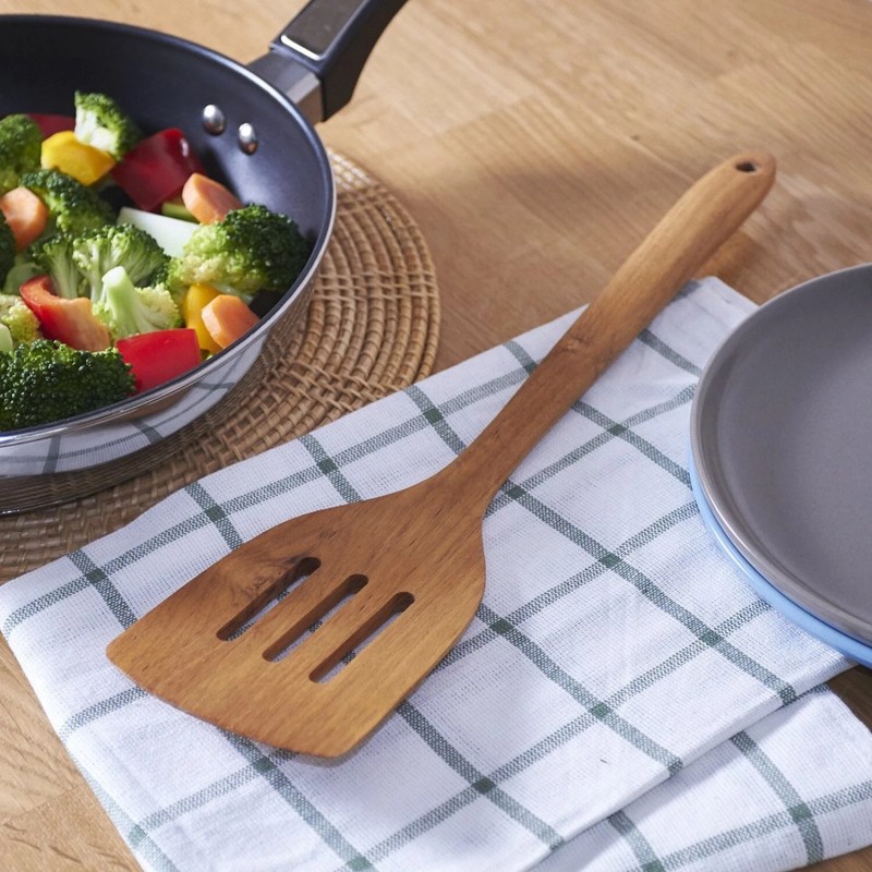 FAAY Teak Wooden Slotted Spatula Turner | Durable, Healthy, High