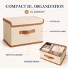 11L Beige Non-Woven Fabric Clothes Storage Box with Lid, Wardrobe