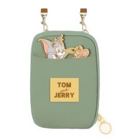 Marimo Craft TJM-359 TJM-359 Tom & Jerry Hyokkori Embroidered Smartphone Shoulder Green W 4.3 x H 6.7 x D 0.6 inches (11 x 17 x 1.5 cm)