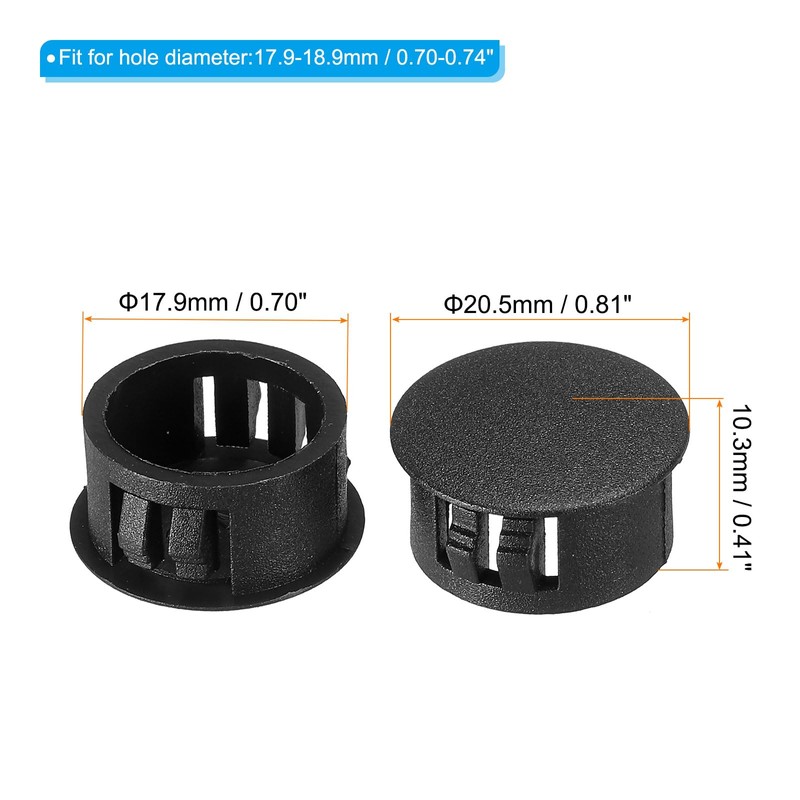 PATIKIL 18mm (11/16") Plastic Hole Plugs, 30Pcs Flush Type Round