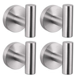 GERZWY Bath Towel Hook SUS 304 Stainless Steel Coat/Robe Clothes Hook for Bath Kitchen Modern Hotel Style Wall Mounted 4 Pack Brushed Finish AG1307B-LS