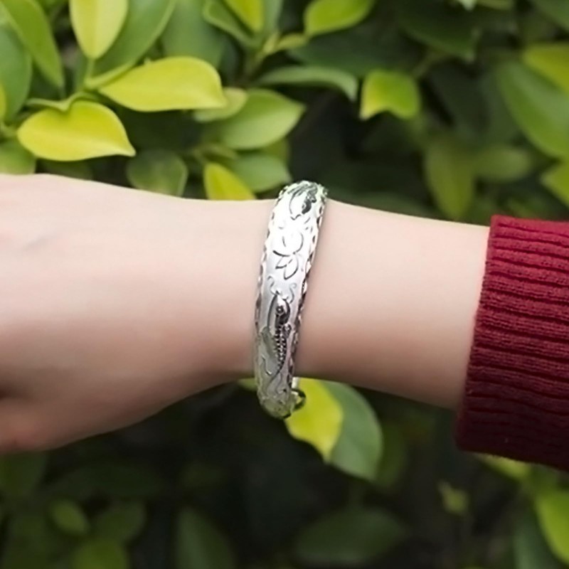 Dainty Silver Bracelets for Women, 925 Sterling Silver Bangle Bracelets