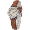 PINDOWS Minimalist Watches for Women, Gold-Tone Case with Black Leather