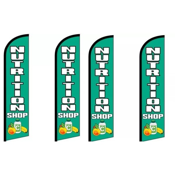 Nutrition Shop King Size Windless Flag Pack of 4 (Hardware