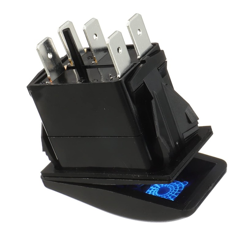 HUAREW 12V 20A Rocker Switch Panel Blue LED Light, Waterproof