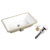KINGSMAN Rectrangle Undermount Vitreous Ceramic Lavatory Vanity Bathroom Sink Pure