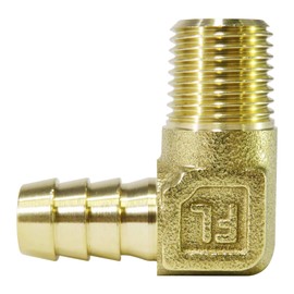 Flowbal GHNL-0211 L-Shaped Hose Nipple, Brass, 1/4 x 10.5