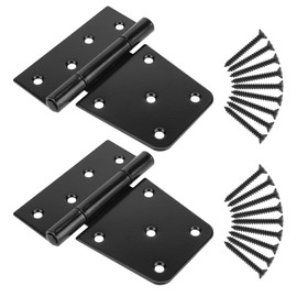 SANKINS 3-1/2" Heavy Duty Gate Hinges, Black Iron Door Hinges with Screws, Durable Gate Strap Hinges for Wooden Fences Gate Shed Barn Door, 2pcs