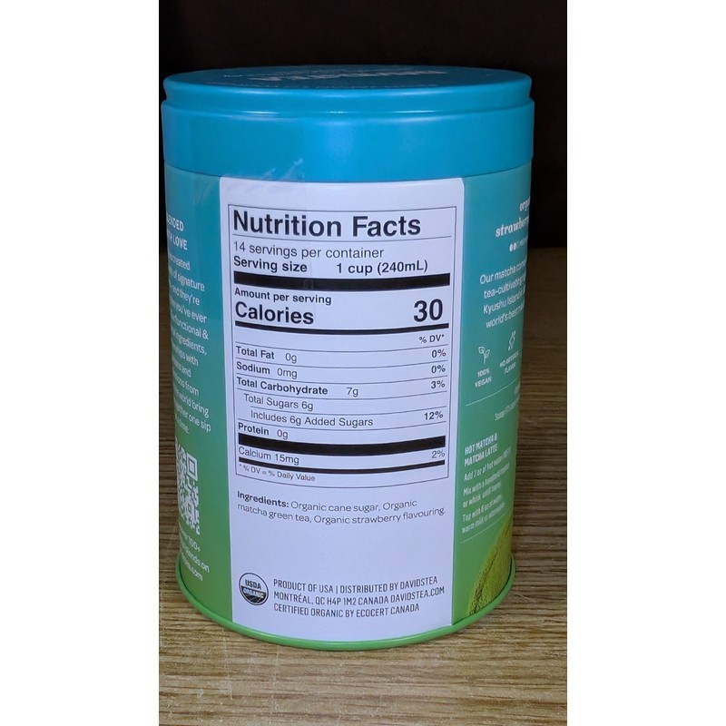 Davids's Tea DavidsTea Strawberry Matcha From Japan 2.29 Oz.