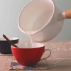 Fuji Enamel Milk Pan with Lid, 5.9 inches (15 cm),