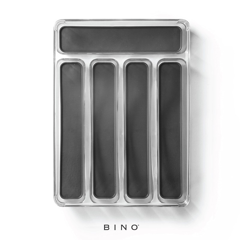 BINO 5-Slot Silverware Organizer for Drawer | Plastic Utensil Organizer