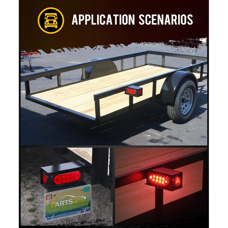 Partsam 2Pcs Steel Trailer Light Boxes Housing Kit, [DOT Approved]