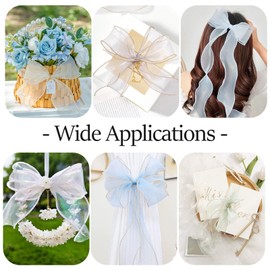 KISSITTY 40 Yards 1-5/8 Inch Polyester Iridescent Ribbon Colorful Organza Ribbon Sewing Sheer Ribbons for Flower Bouquet Gift Wrapping DIY Crafts Sewing Birthday Garland Bowknot Making Decorating