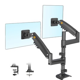 NB North Bayou Dual Monitor Desk Mount Stand Full Motion Swivel Computer Monitor Arm Fits 2 Screens up to 27'' with Load Capacity 4.4~19.8lbs for Each Monitor H180-G