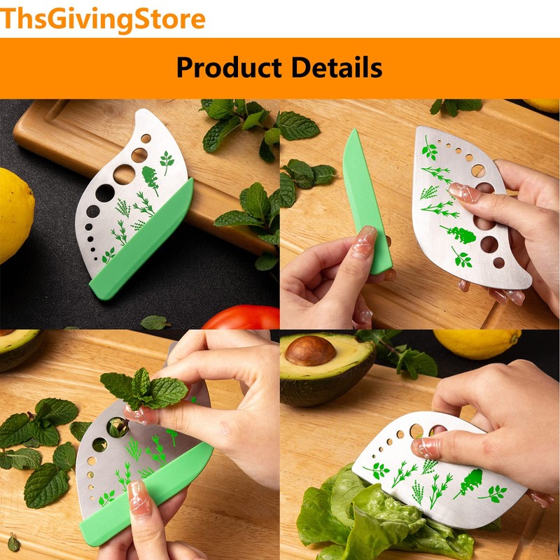 9 Holes Herb Leaf Stripper Tool, 304 Stainless Steel Kitchen