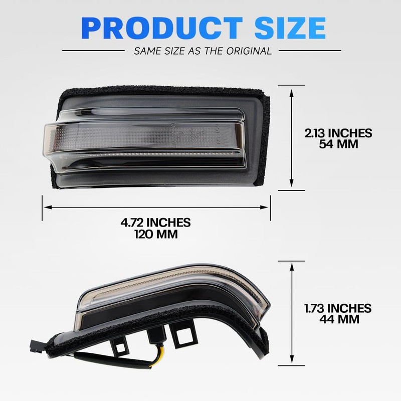 NJSBYL Sequential LED Side Mirror Marker Light for 2021-2026 Ford