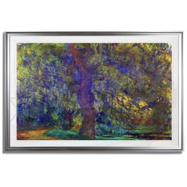 Monet Wall Art Collection Weeping Willow 1, 1918 By Claude Monet Fine Giclee Prints Wall Art In Premium Quality Framed Ready to Hang 20X28 Silver