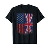 British American USA England Flag Pride T-Shirt