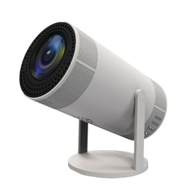 Portable Projector 4K Smart Wireless Screen Mirroring WiFi 6 and Bluetooth Support,Home Movie Projector Androidcolor: White, plug: US