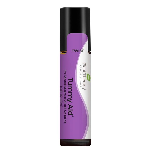 Plant Therapy Tummy Aid Essential Oil Blend Pre-Diluted Roll-On 10 mL (1/3 oz) 100% Pure, Therapeutic Grade