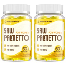 Jovariquethor Saw Palmetto for Women - DHT Blocker Hair Growth Supplement - 500mg Potent Saw Palmetto Gummies for Hair, Skin, Nails, Urinary Wellness - Mango-Pineapple Flavor - 120 Gummies