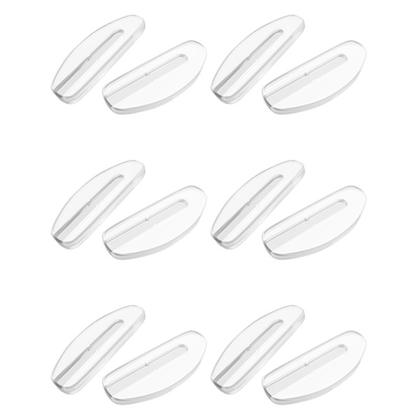 HILEEN 6 Pairs Eyeglass Nose Pads, Plug-in Silicone Nosepad, Anti-slip