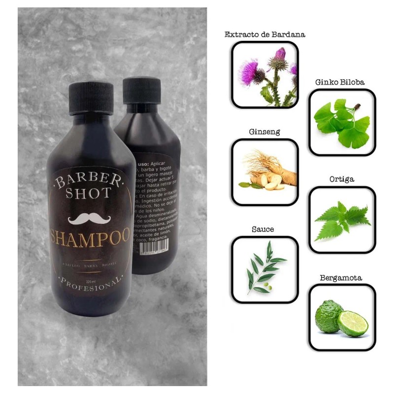 Shampoo Bergamota Y Cola De Caballo Barba Bigote Y Cabello
