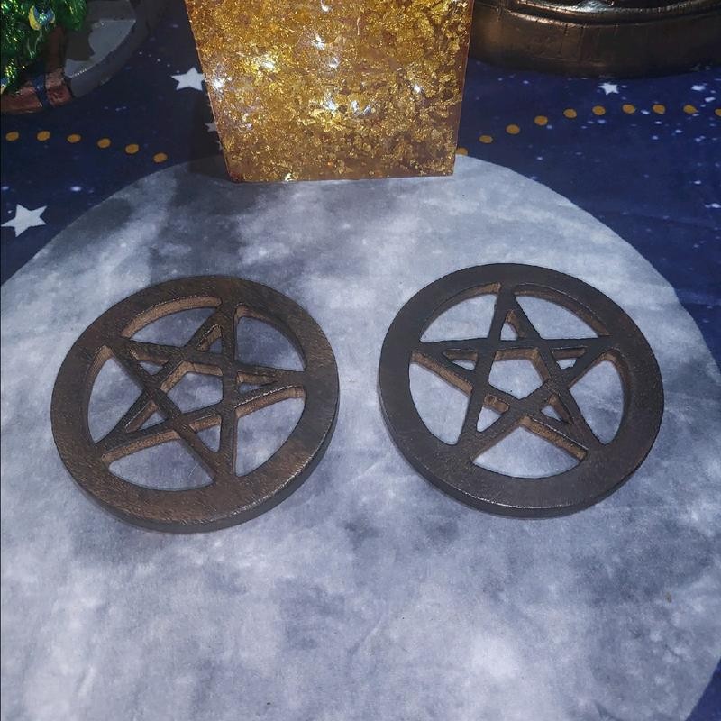 Wooden Pentacle Altar Tile