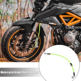 Motoforti Motoforti Universal 40cm 15.75" Motorcycle Brake Clutch Oil Hose Line Pipe Hydraulic Reinforced Stainless Steel Braided Green