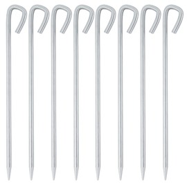 Soomloom Stainless Steel Pegs Stakes for Fixing Tents and Tarps, Integrated, Length 11.8 inches (30 cm), Camping Setup Equipment, Pegs Set, Pack of 8