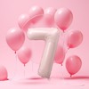 YFHVJTKO 40 Inch Number 7 Foil Baby Pink Balloons 7th
