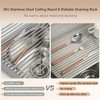 iupilon ProGrade 304 Stainless Steel Rollable Cutting Board & Over-Sink