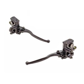Brake Pump Brake Cylinder Set Left & Right D = 12.75 mm Suitable for Scooters, Motorcycles, Quads, Moped - Handlebar Diameter 22 mm - Black - High Quality Brake System