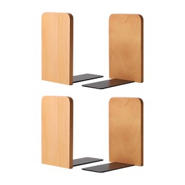 Muso Wood Wood Bookends, 8*13cm (Pack of 2 Pairs) (Beech)