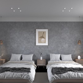 JSEVEM 16"×354" Air Guide Design Extra Thick Light Grey Peel and Stick Concrete Wallpaper Waterproof Gray Concrete Contact Paper Vinyl Glossy Textured Faux Adhesive Cement Sticker for Bedroom Bathroom