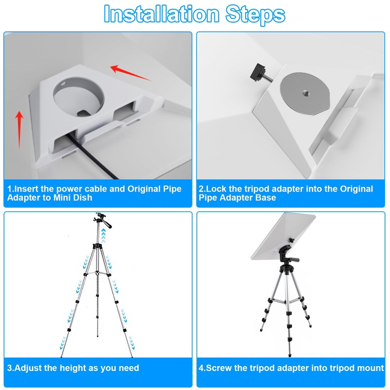 Starlink Mini Tripod Mount, Adjustable Height(13.8in-32.8in) and Tilt Mounting Kit