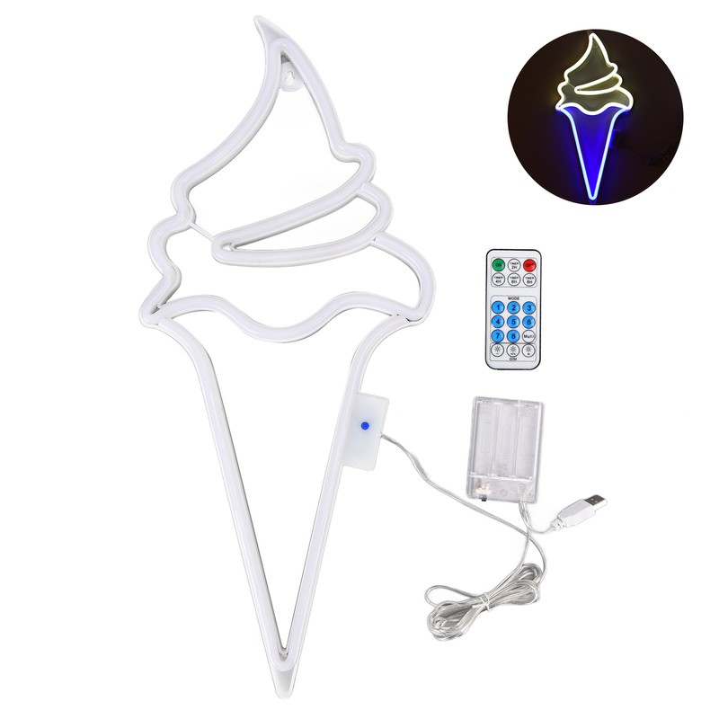 LED Neon Light Ice Cream Waterproof Battery USB Powered Hangable