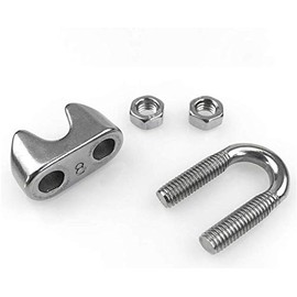 Stainless Steel Wire Clips 4mm Wire Rope Clips Collapse Wire Shackle Cling Trap Clips (Pack of 20)