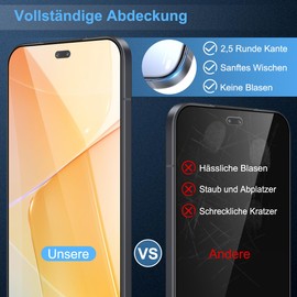 Beukei Panzer Schutz Glas für Honor 400 Pro, 3 Stück Sicherheitsglas[Anti-Kratzen][Sans Bulless][9H Härte] Film