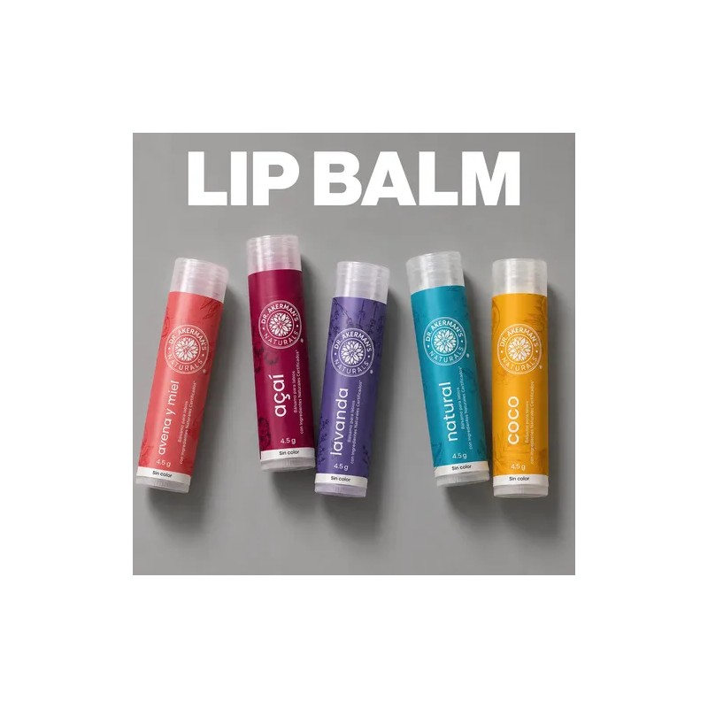 5 Pack Bálsamo Labial Dr. Akermans Frutas 4.5g Natural