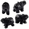 Nupuyai Elephant Figurine Gemstone Crystal Lucky Elephant Healing Stone Lucky