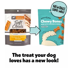 Wiggles and Wags Soft Chews Chicken & Cheese Recipe Bone-Shaped Treats