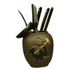 COLLBATH 6pc Ebony Wood Chinese Kung Fu Tea Set Tea