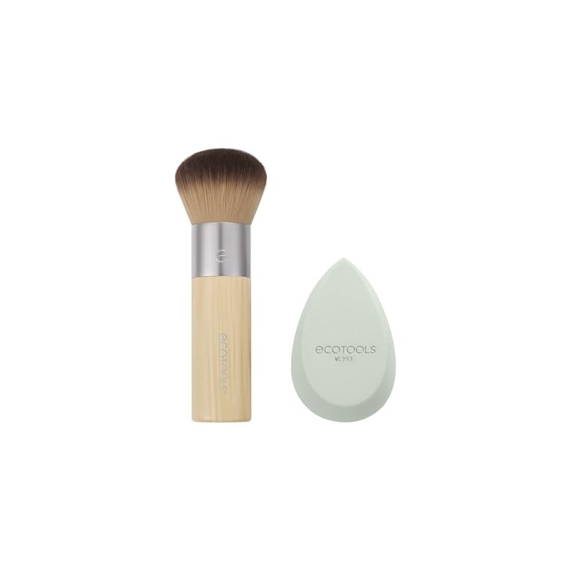 ECOTOOLS, Blend + Blur Dúo, Brocha y Esponja para Maquillaje,
