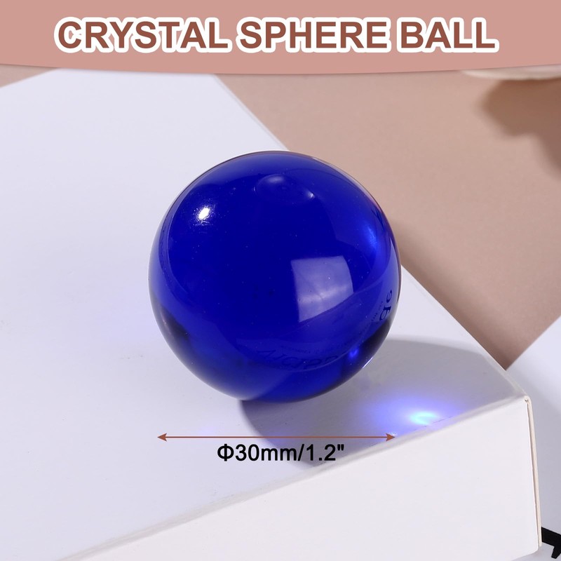 sourcing map 30mm/1.2" Crystal Sphere Ball Glass Solid Decorative Sphere