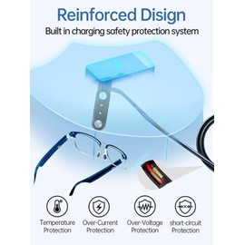 WUNIAK Charging Cable for Enzriev Voice Control Smart Glasses-Bluetooth Sunglasses, Magnetic USB Charging Cable USB Flexible Charger Cord Cable Accessories for Enzriev ，（2 Pack）