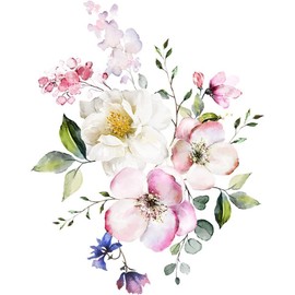 1Pc Flowers Toilet Seat Lid Stickers,Toilet Lid Decals,Toilet Lid Cover Decals Self-Adhesive Removable Bathroom Wall Sticker,Flower Pattern for Restroom,WC,Decor,Bathroom Accessories