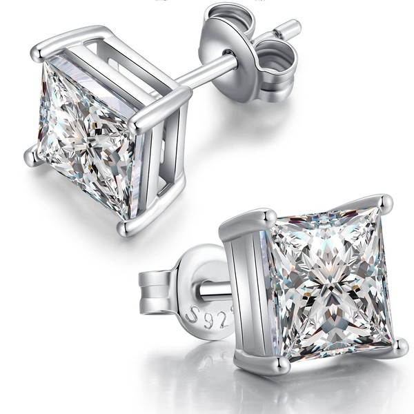 Large Stud Earrings for Women Square Earrings for Men Diamond